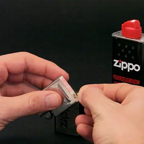 How do I refill a Zippo lighter? The steps in pictures