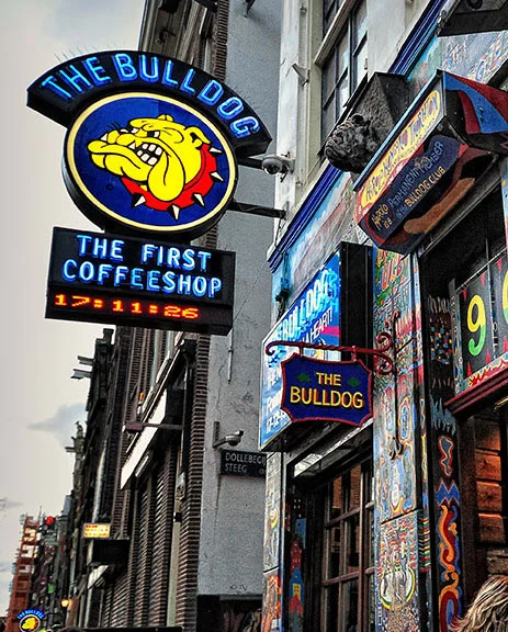 The Bulldog, the first coffee shop in Amsterdam, Holland Stock