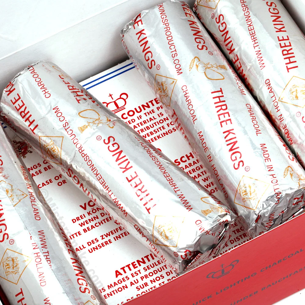 Pastilles charbon Three Kings 40 mm emballage