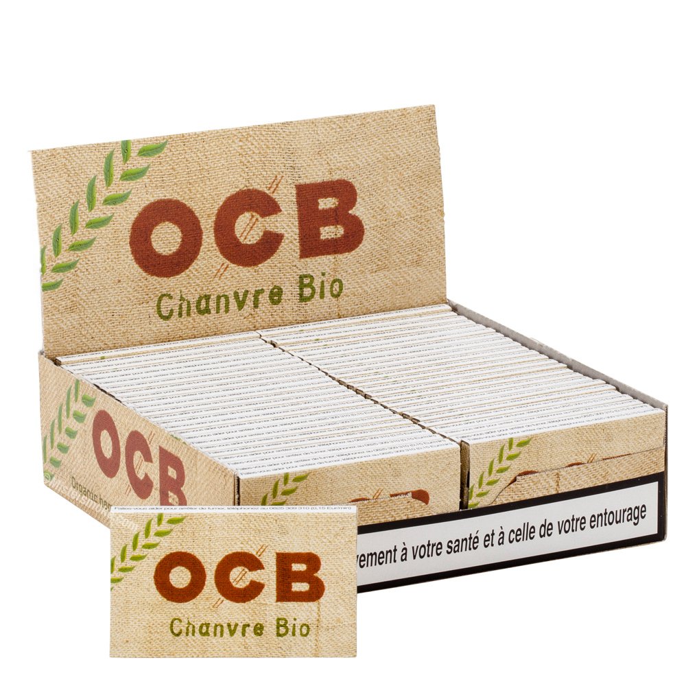 Univers tabac :: Articles fumeurs :: OCB CHANVRE BIO (Hemp) + Tips (toncar)  KING SIZE Slim - Feuille à rouler x16