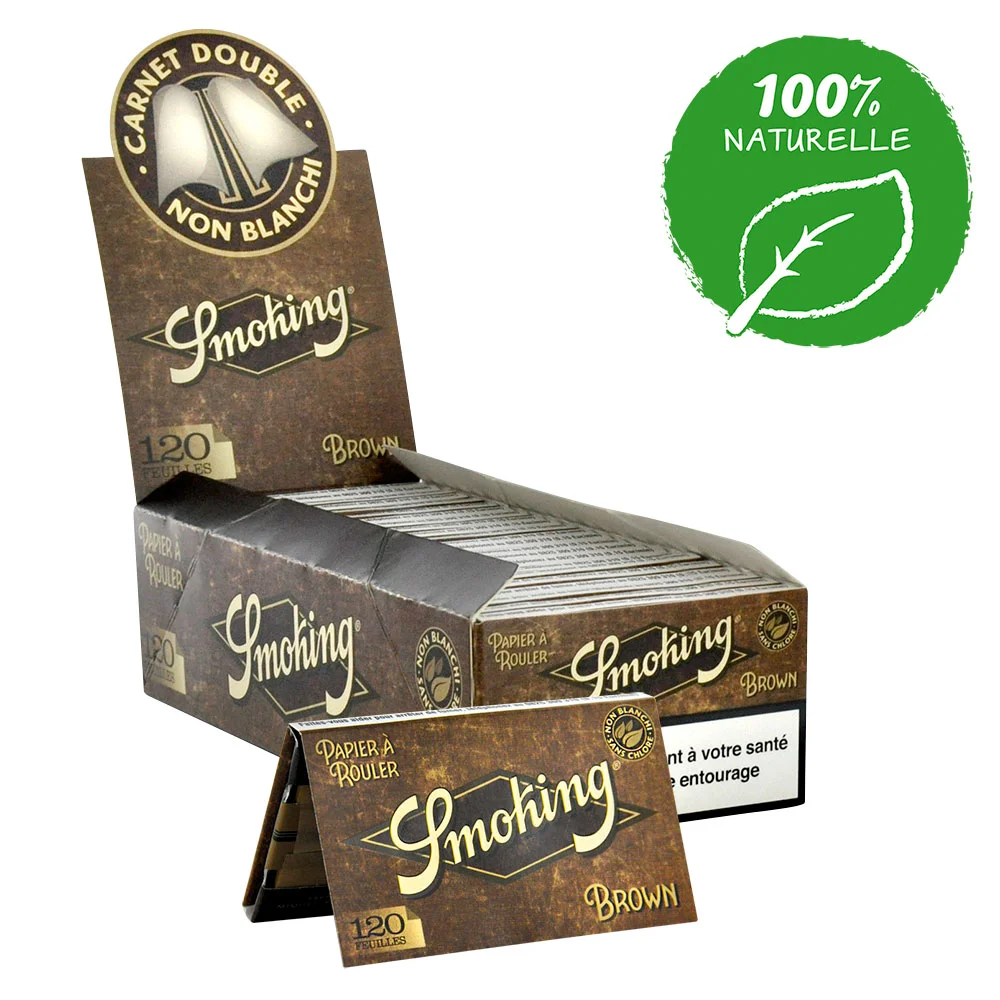 Papier à rouler Smoking Brown Regular, feuilles non blanchies, format court, pour un roulage naturel et écologique. Papier à rouler court naturel, non blanchi.