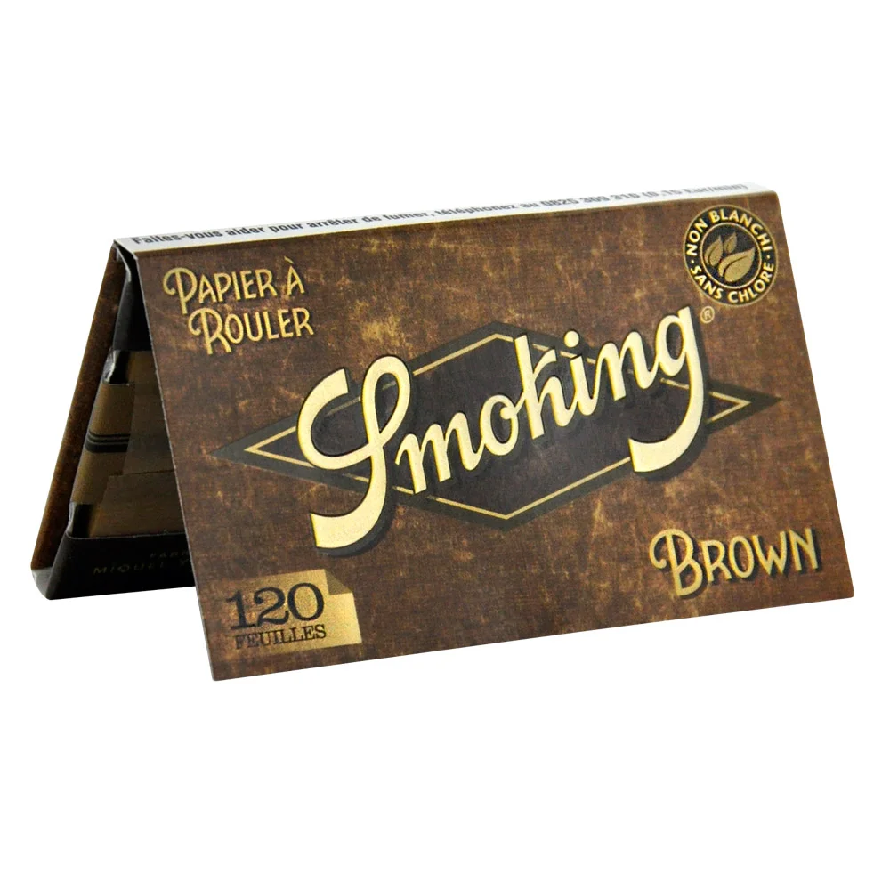Feuilles courtes Smoking Brown, papier à rouler non blanchi - Carnet de 120 feuilles sans additifs, qualité premium.