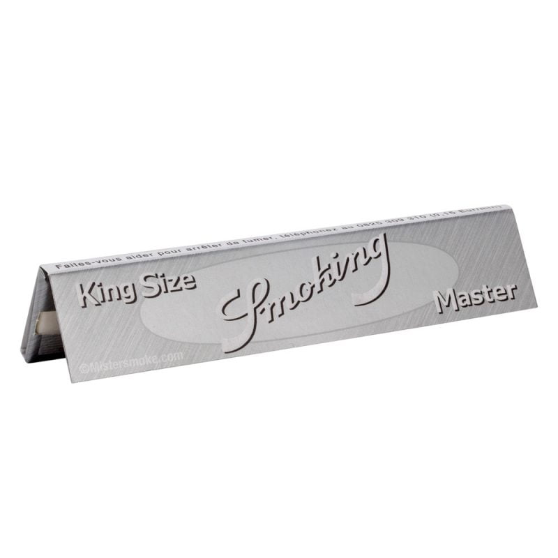 Smoking Master King Size - Papier à rouler slim, fin. Carnet de 33 feuilles ultra fines et longues, gomme 100% naturelle et végétale.