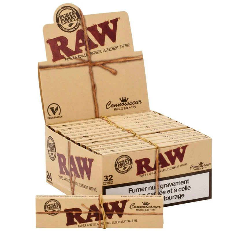 Raw Unrefined Classic Lot de 24 feuilles de papier à rouler pour Raw Unrefined Classic Lot de 24 feuilles de papier à rouler pour