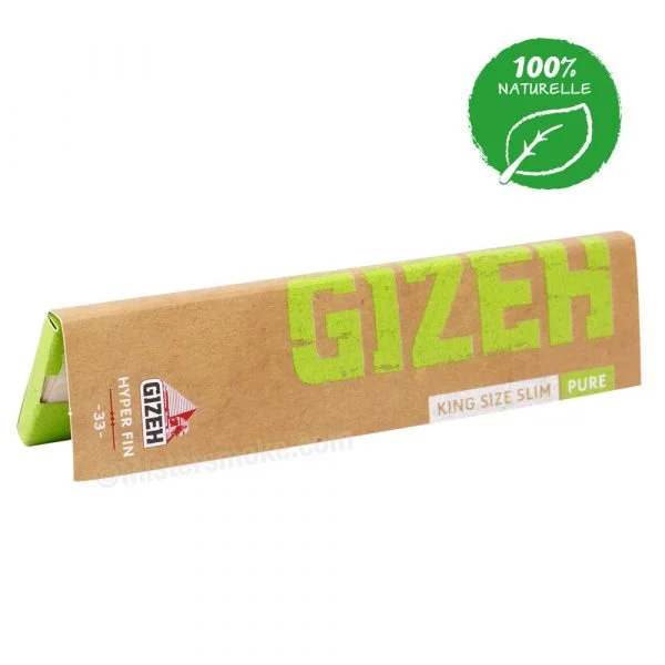 Gizeh pure extra fine - feuille a rouler naturelle au chanvre bio - format long (slim).