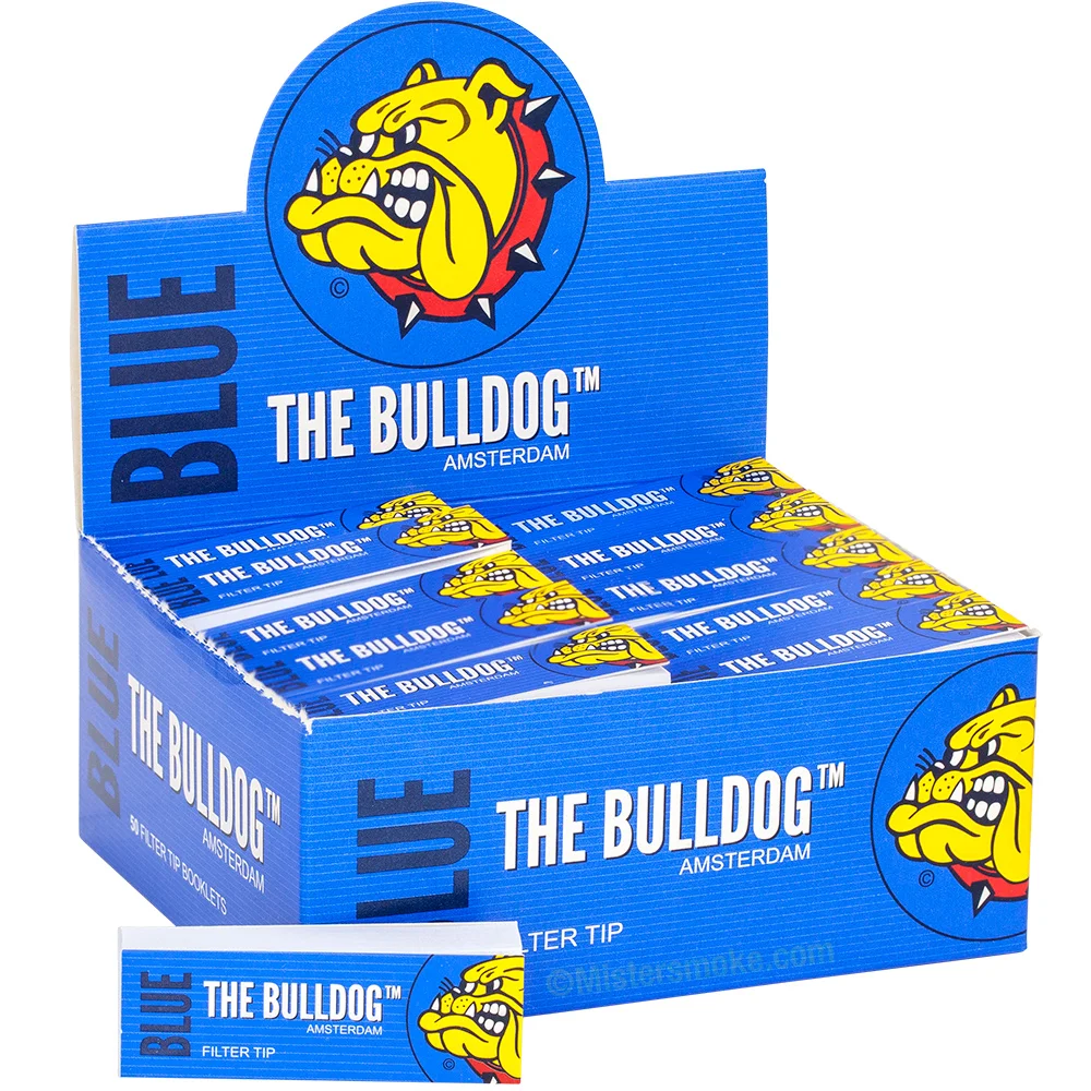 Filtres toncar cartonnés The Bulldog Amsterdam, perforés pour roulage facile en S, O ou W, 60x20mm, fabriqués avec chanvre brut et gomme arabique naturelle