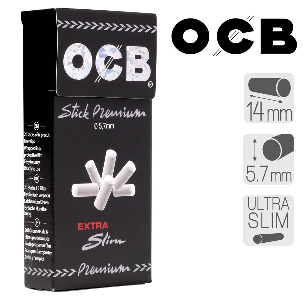 Filtres OCB Slim I Boîte de 20 paquets de filtres ultra slim OCB