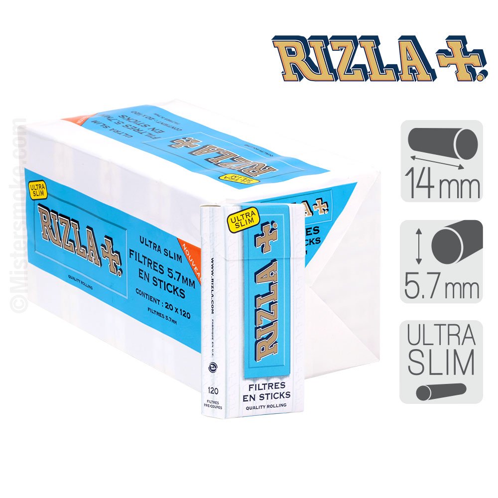 Filtres Rizla + stick ultra slim 5.7 mm - X10 - SmokingBox