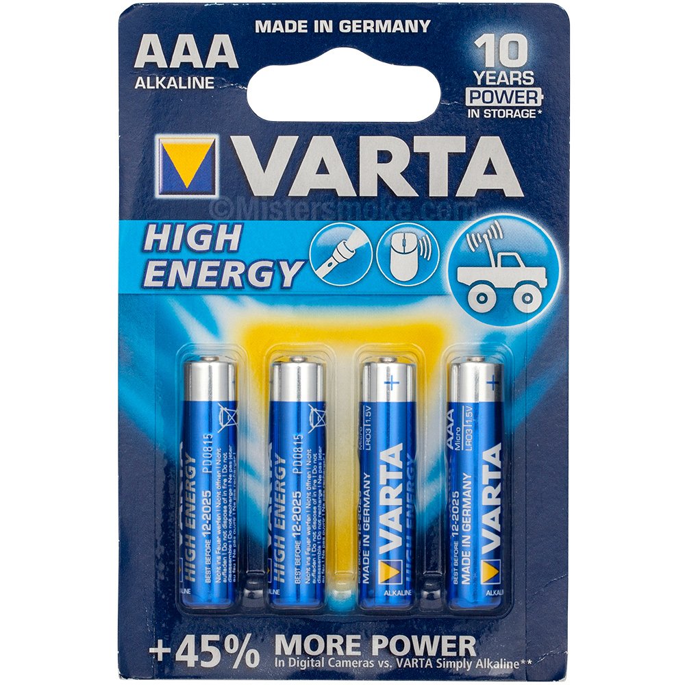 4 Piles LR03 AAA Varta High Energy 1,5V - PILES/Piles LR03 AAA 