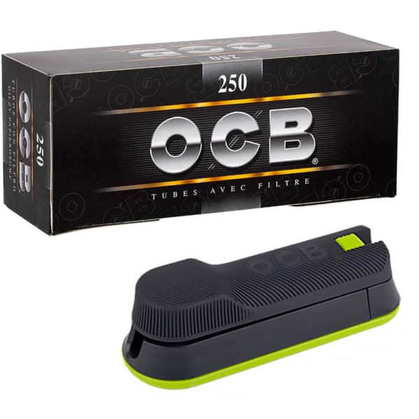 Kit économique OCB avec tubeuse OCB easy Glide et boite de 250 tubes à cigarettes OCB.