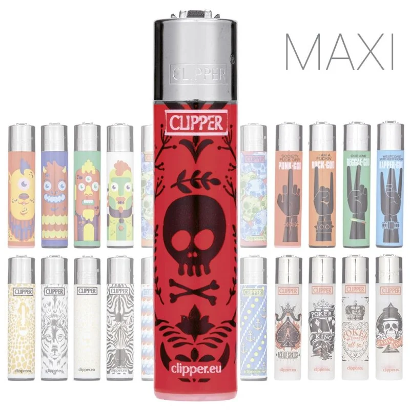 BON PLAN Briquets Clipper Maxi décorés rechargeables en pack économique - Lot de 10 briquet Clipper Large à moins de 1€ le briquet
