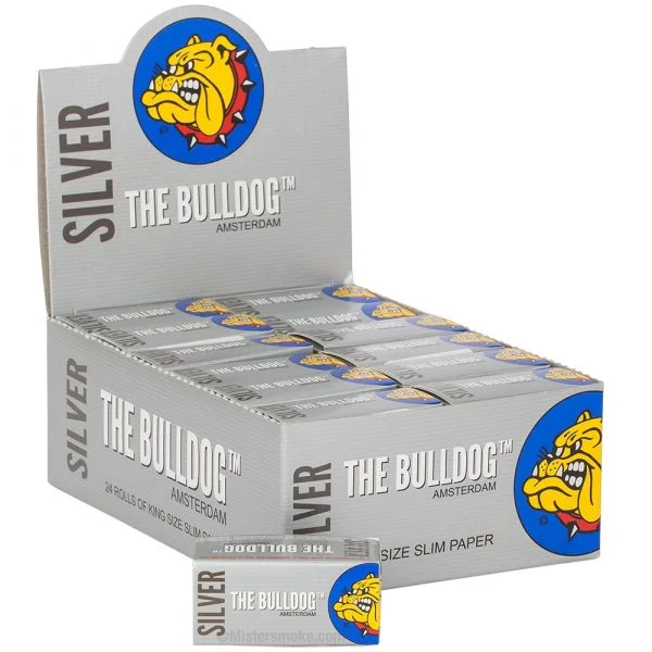 Rouleau de feuille à rouler The Bulldog - Boite de 24 rouleaux de papier à rouler slim