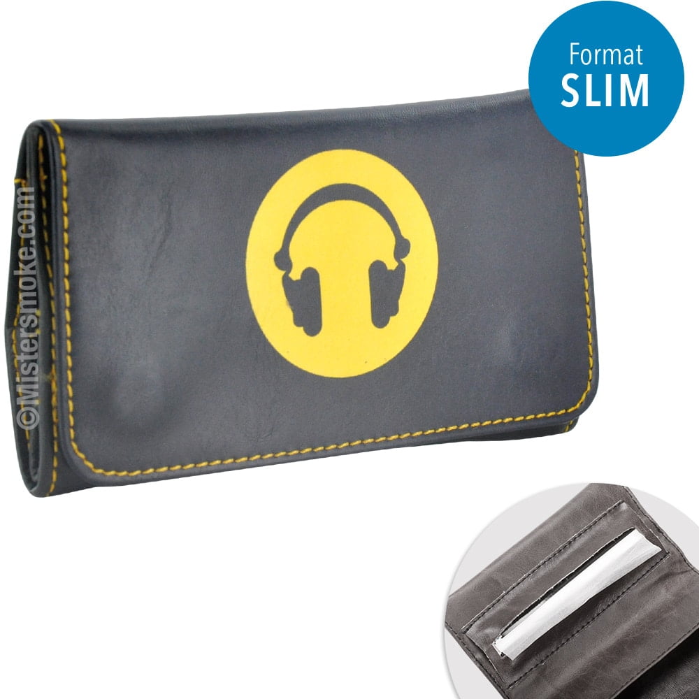 Blague à Tabac Lasiesta - Pochette Carnet Double Simili Cuir - Machine à écrire Vintage - Pour Feuilles à Rouler