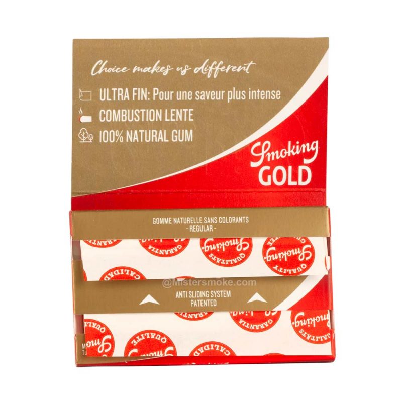 Carnet ouvert de feuilles Smoking Regular Gold