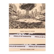 intérieur du carnet de feuilles à rouler naturelle et non blanchies sensky brow - format court regular - feuille de garantie - carnet FSC non blanchi au chlore