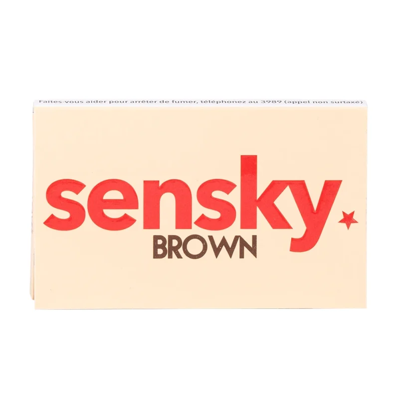 carnet sensky brown vue de face - carnet marron avec inscription de la marque sensky en rouge et la mention "brown"