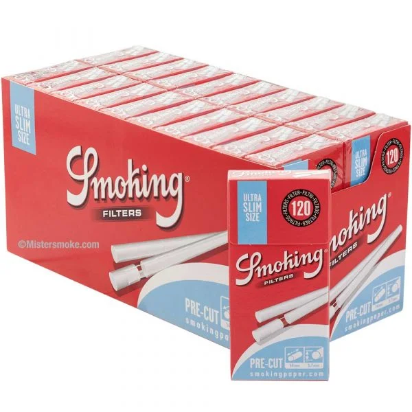 Box of 20 packs of Smoking Extra slim filter sticks