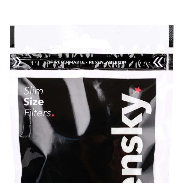 sachet de filtres mousse pour rouler les cigarettes avec fermeture zip hermétique pratique.