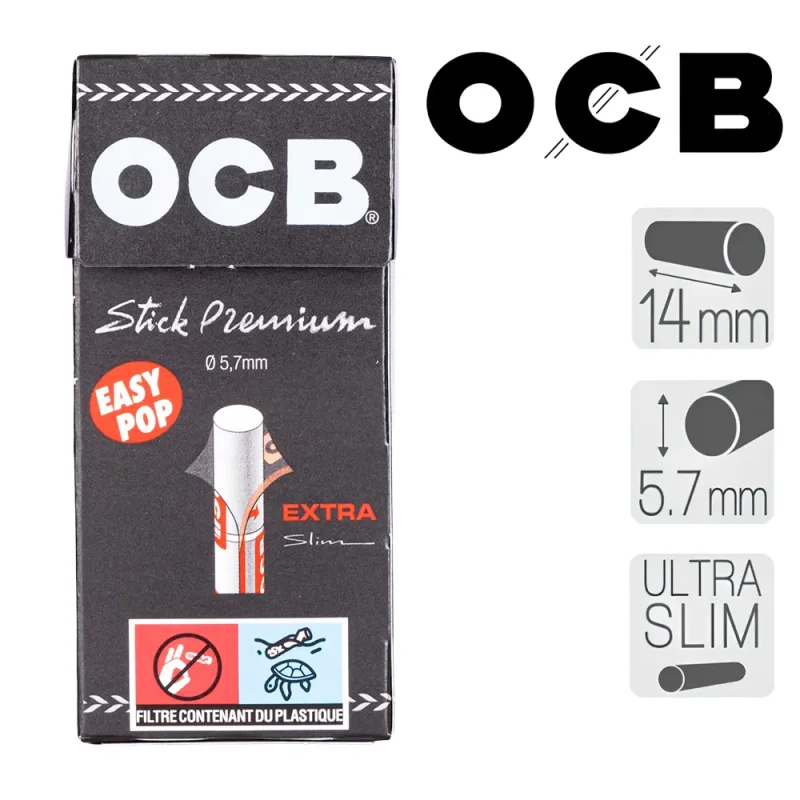 Filtre ultra slim OCB - boite de filtres stick OCB 5,7 mm Easy pop