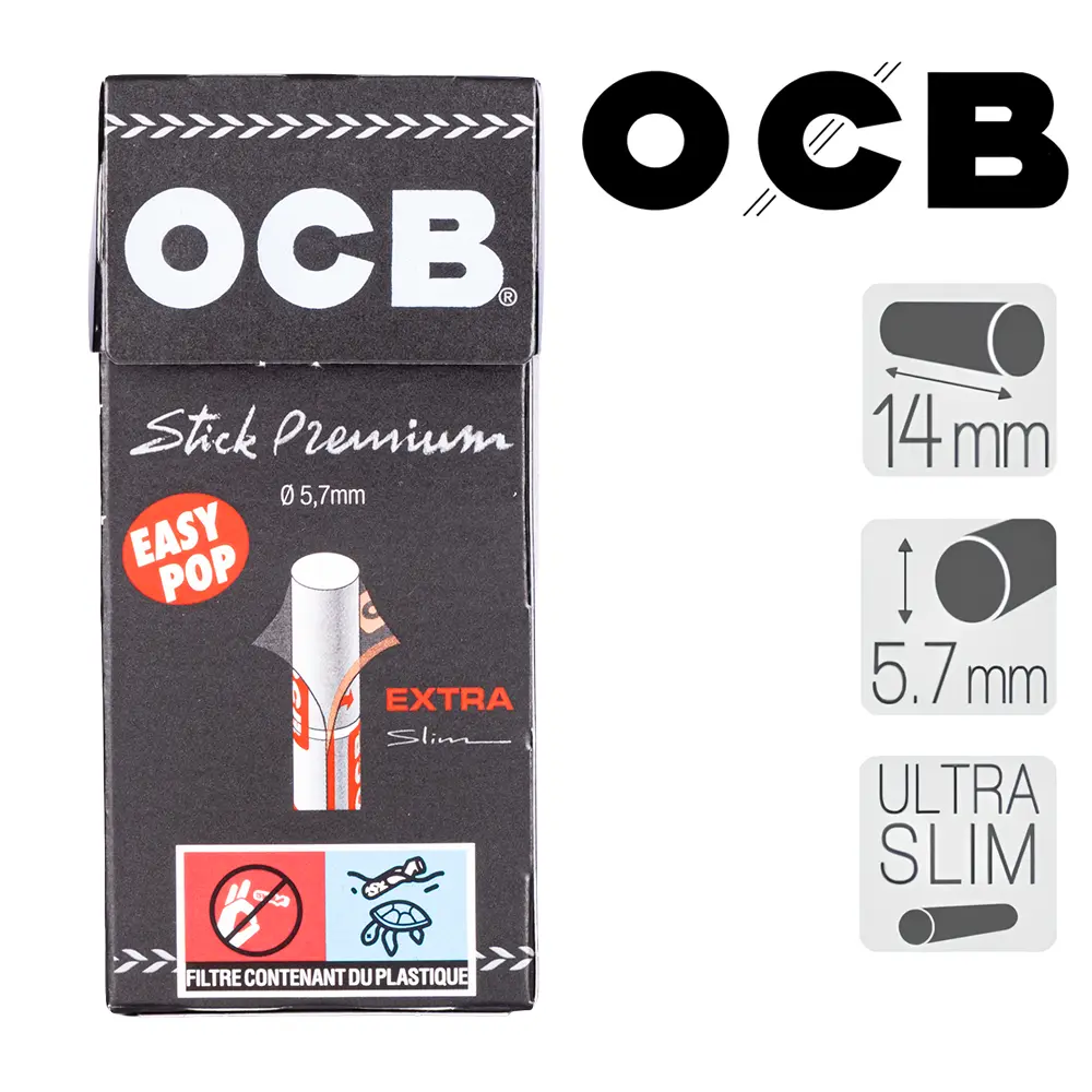 Filtre ultra slim OCB - boite de filtres stick OCB 5,7 mm Easy pop