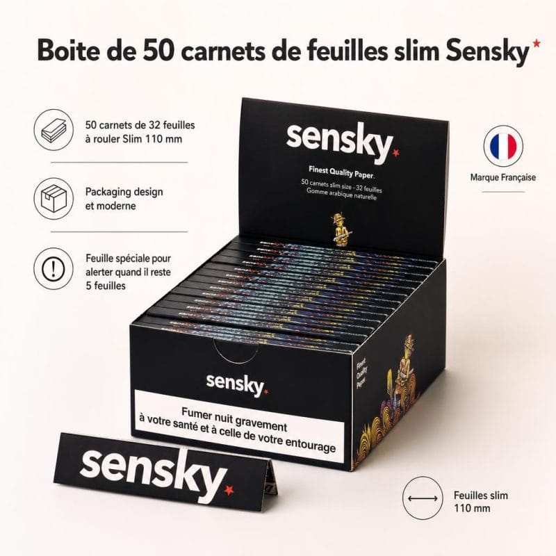 AAA - Boite de 50 carnets de feuilles slim Sensky - image-1