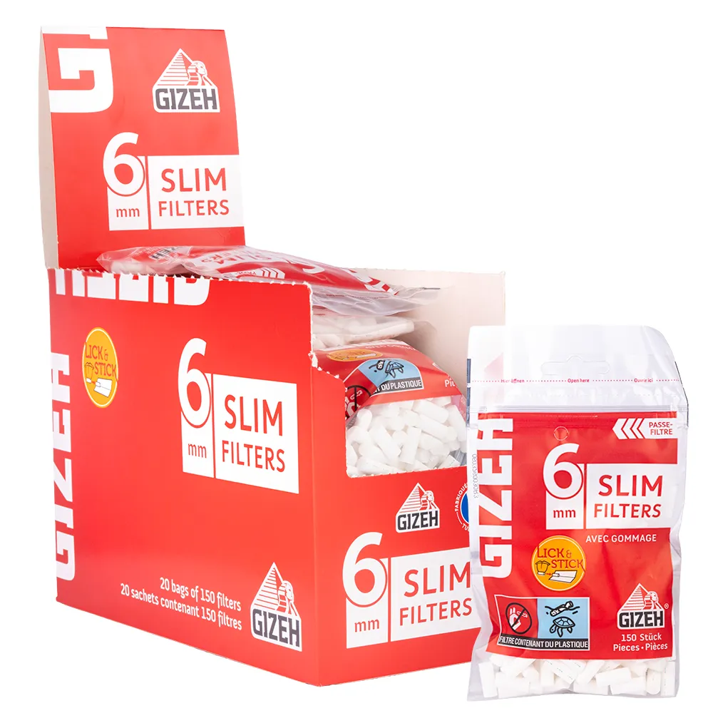 Boite de 20 sachets de 150 filtres slim Gizeh
