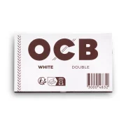 carnet de feuilles à rouler OCB blanc N°4 White Double - détail carnet vu de dos avec logo OCB et code barre