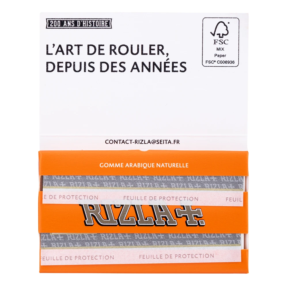 carnet double regular 100 feuilles à rouler rizla+ orange original