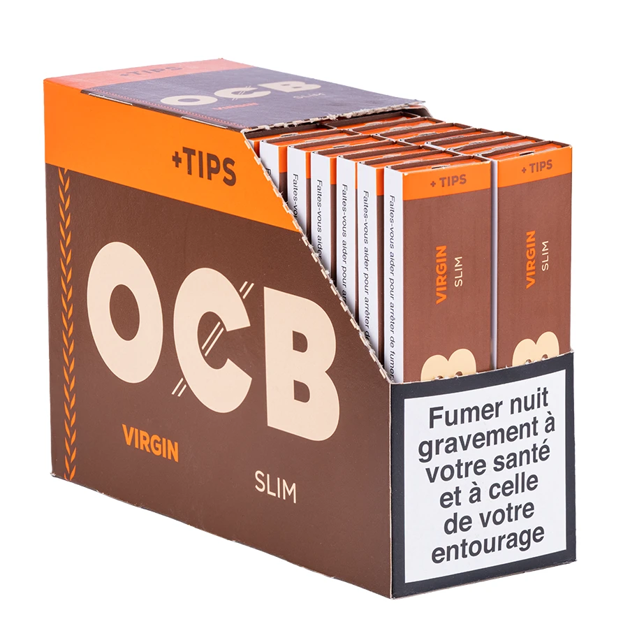 ocb virgin slim tips à la boite