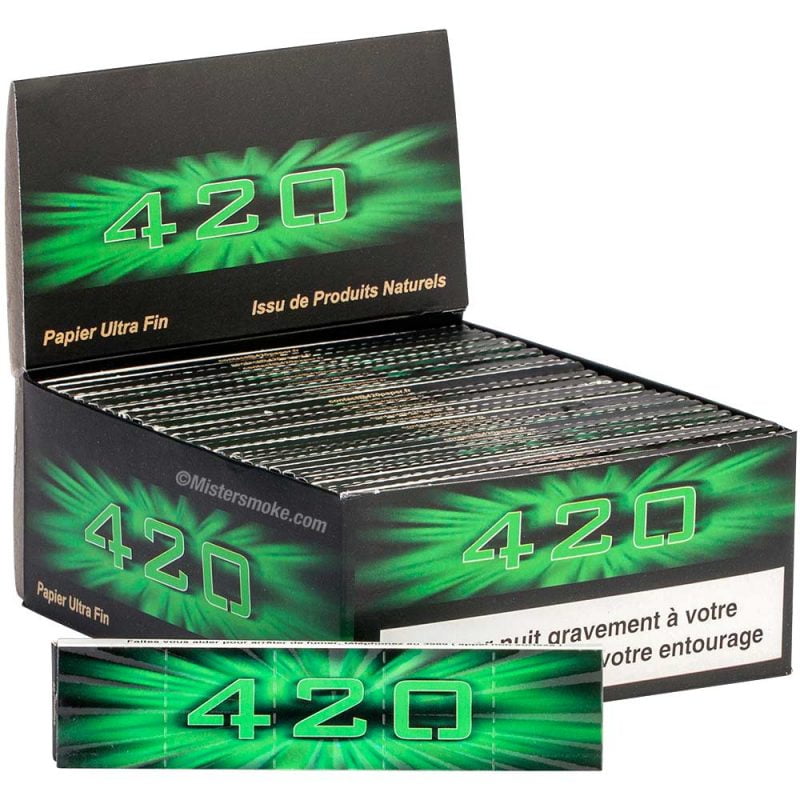 Boite de 50 carnets de feuilles a rouler non blanchies 420 slim