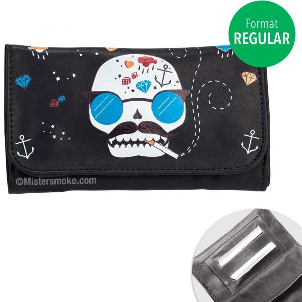 Tobacco Pouch regular Hornet - Black calaveras skull