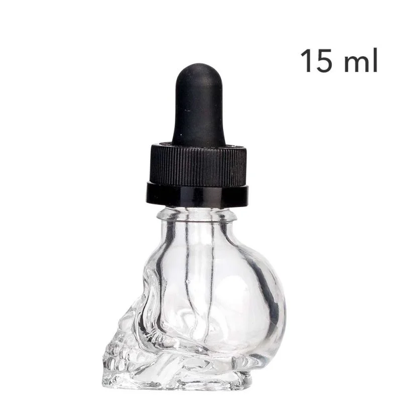 Glass bottle with dropper pipette - 15 ml Skull