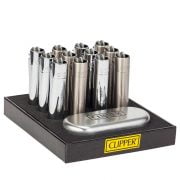 Clipper Metall-Feuerzeuge mit Etui - Hellsilber