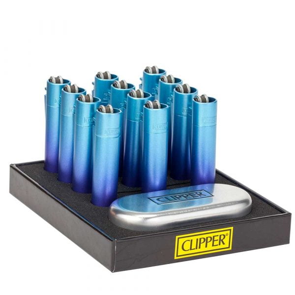 Box of 12 Metal Clipper with display - Blue gradient