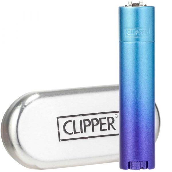 Metall-Clipper mit Etui - Blauer Farbverlauf
