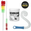 pack nettoyage chicha - kit avec brosses et produit nettoyant chicha schmand weg