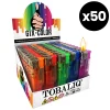 Boite de 50 briquets électroniques transparents colorés