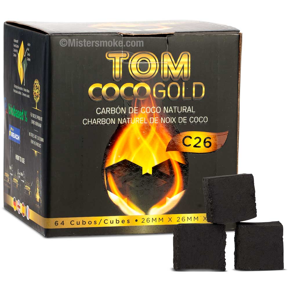 Charbon Naturel Tom Coco Gold, boîte de 72 cubes, 1Kg – Cave à