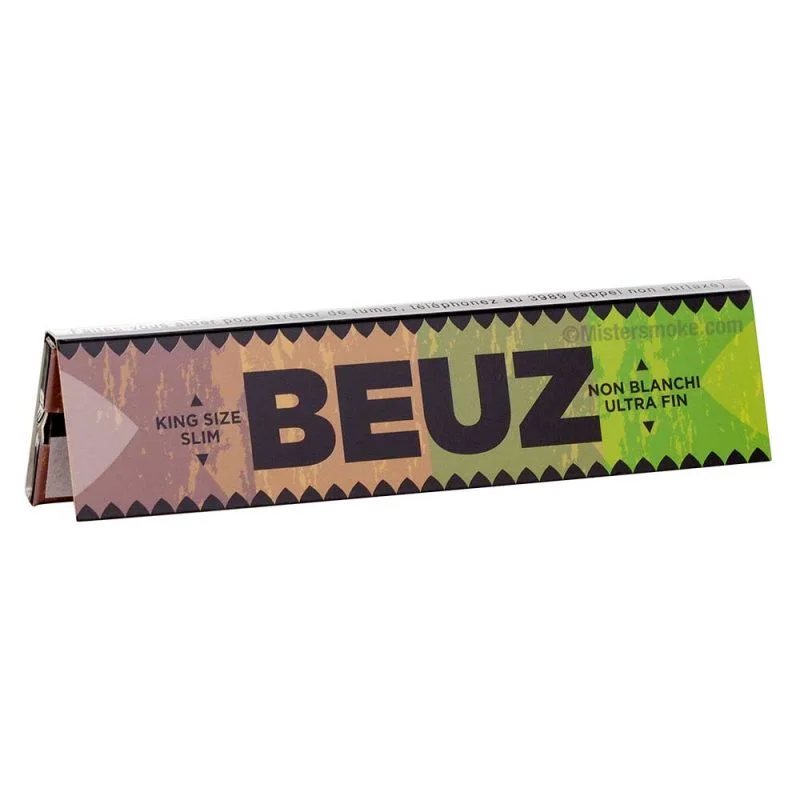 Carnet BEUZ Slim Brown, feuilles à rouler non blanchies, format slim, papier naturel et résistant.