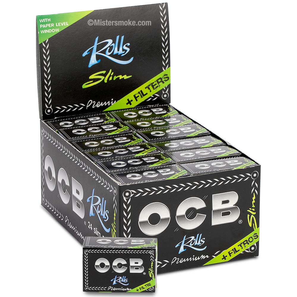 OCB Premium Slim Cigarette Rolling Paper Rolls 4 Meters 24 x Rolls (Full  Box)