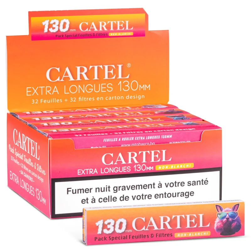 Boite de 50 carnets de feuilles slim extra longues et non blanchies de la marque CARTEL