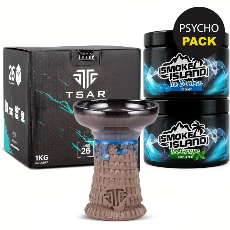 pack goût chicha complet avec foyer, charbon naturel et goût sans nicotine.