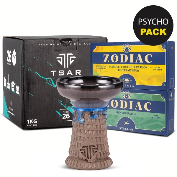 pack goût chicha complet avec foyer, charbon naturel et goût zodiac.