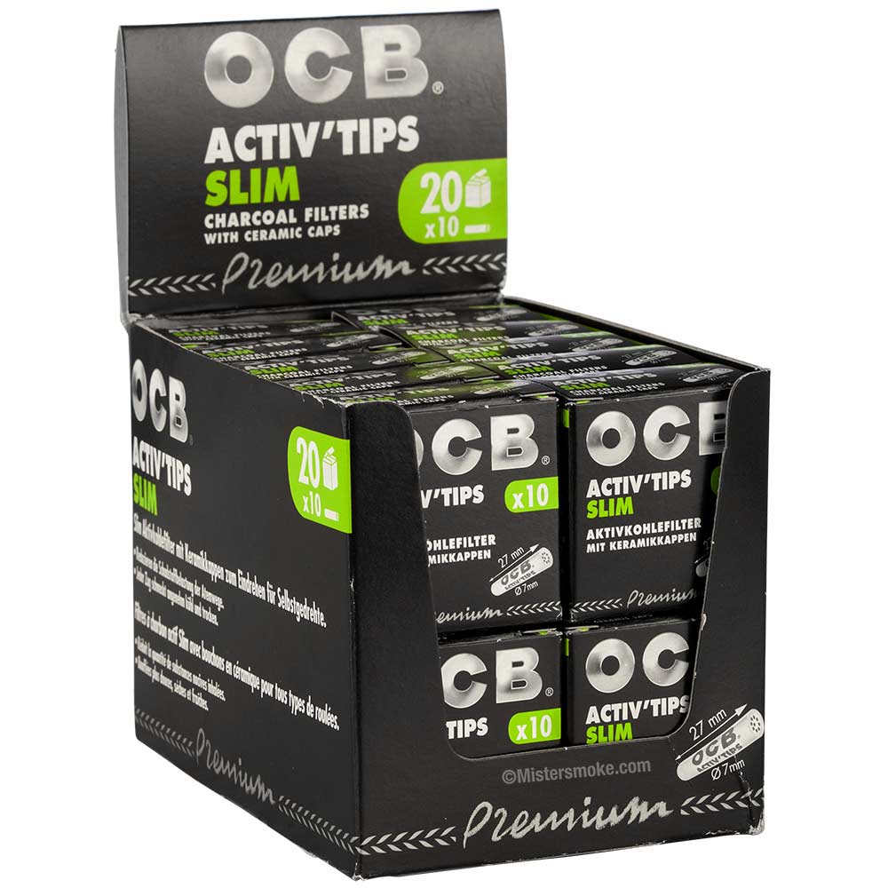 OCB Activ Tips - Filtres charbon actif - Boite de 10 filtres