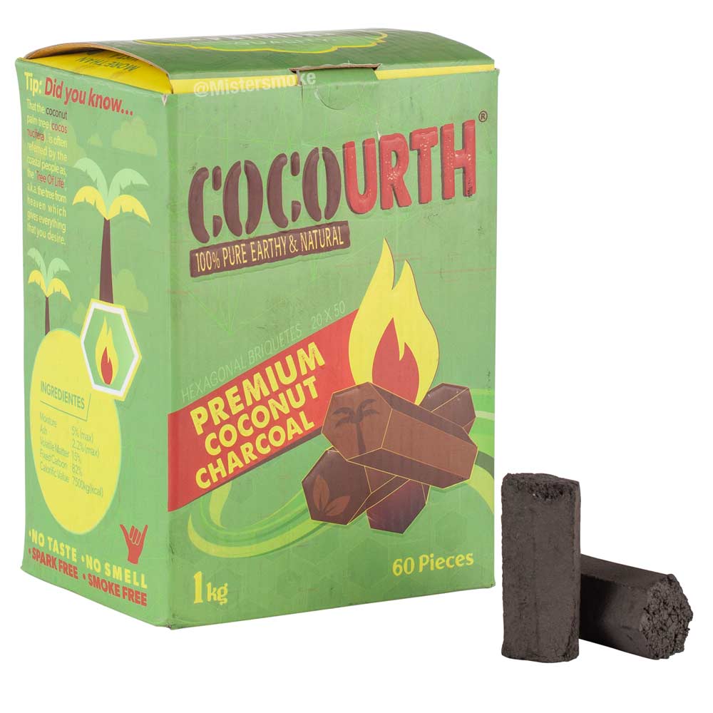 Charbon CocoUrth Hexa 1kg Charbon naturel chicha Mistersmoke