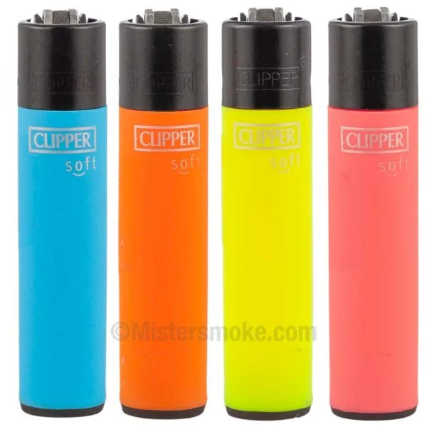 set of 4 soft touch clipper lighters