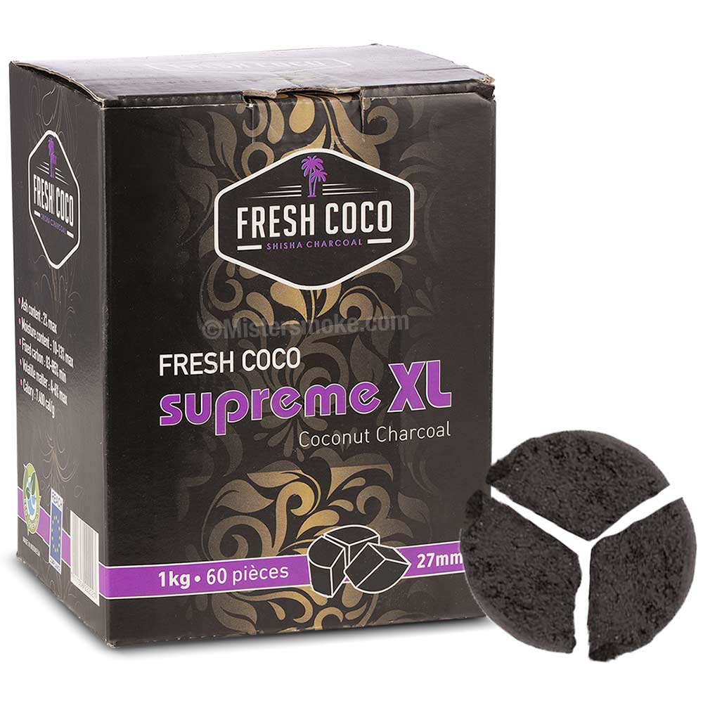 Fresh Coco Supreme XL, Charbon naturel chicha