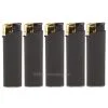 Briquet électronique rechargeable gaz - Lot de 5 briquets noir et or