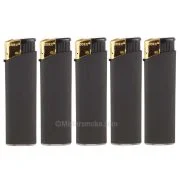 Briquet électronique rechargeable gaz - Lot de 5 briquets noir et or