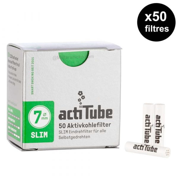 box of 50 slim acti filters 7 mm